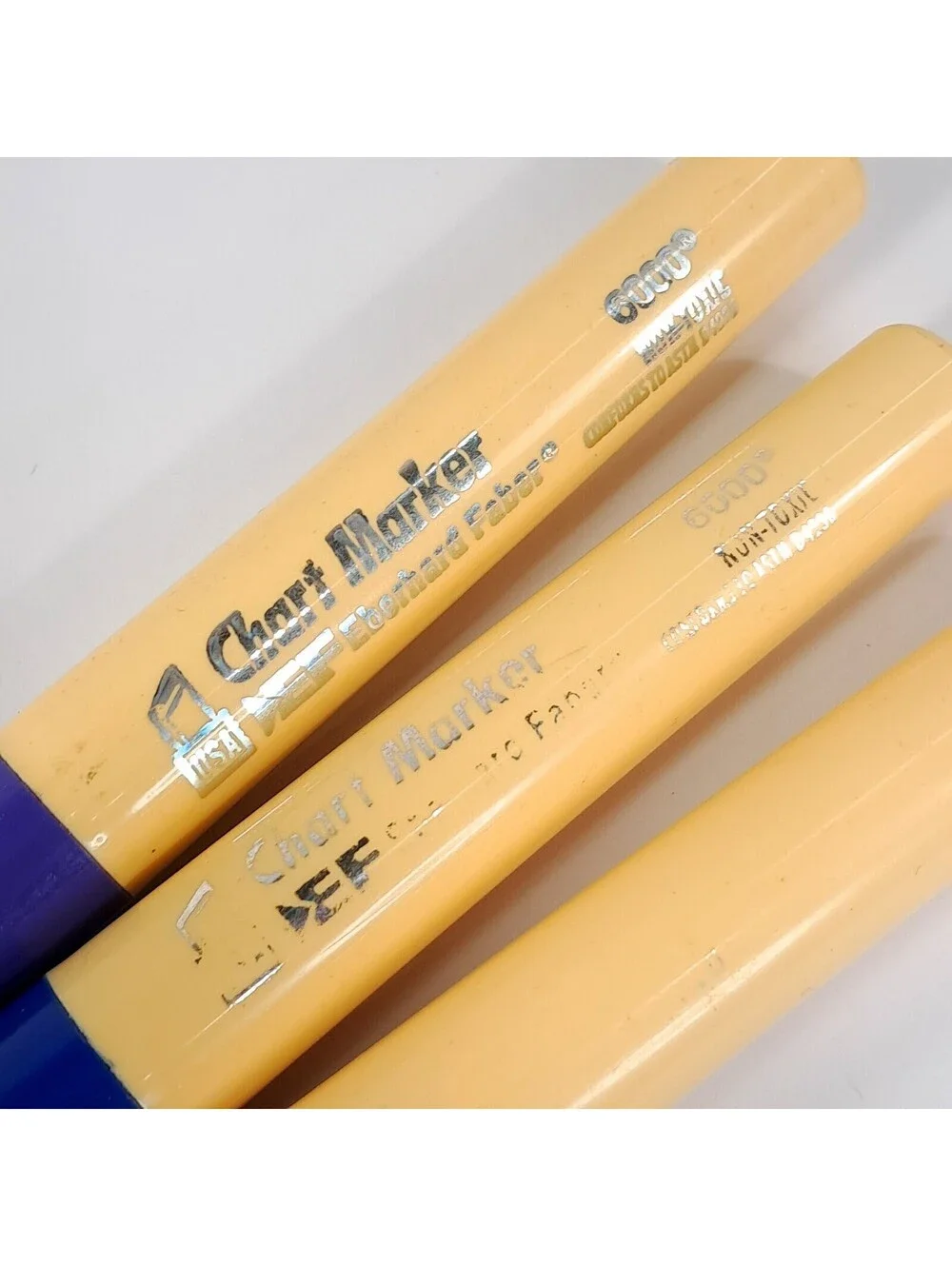 Vintage Eberhard Faber Chart Marker Felt-Tip Markers set 3 purple blue orange